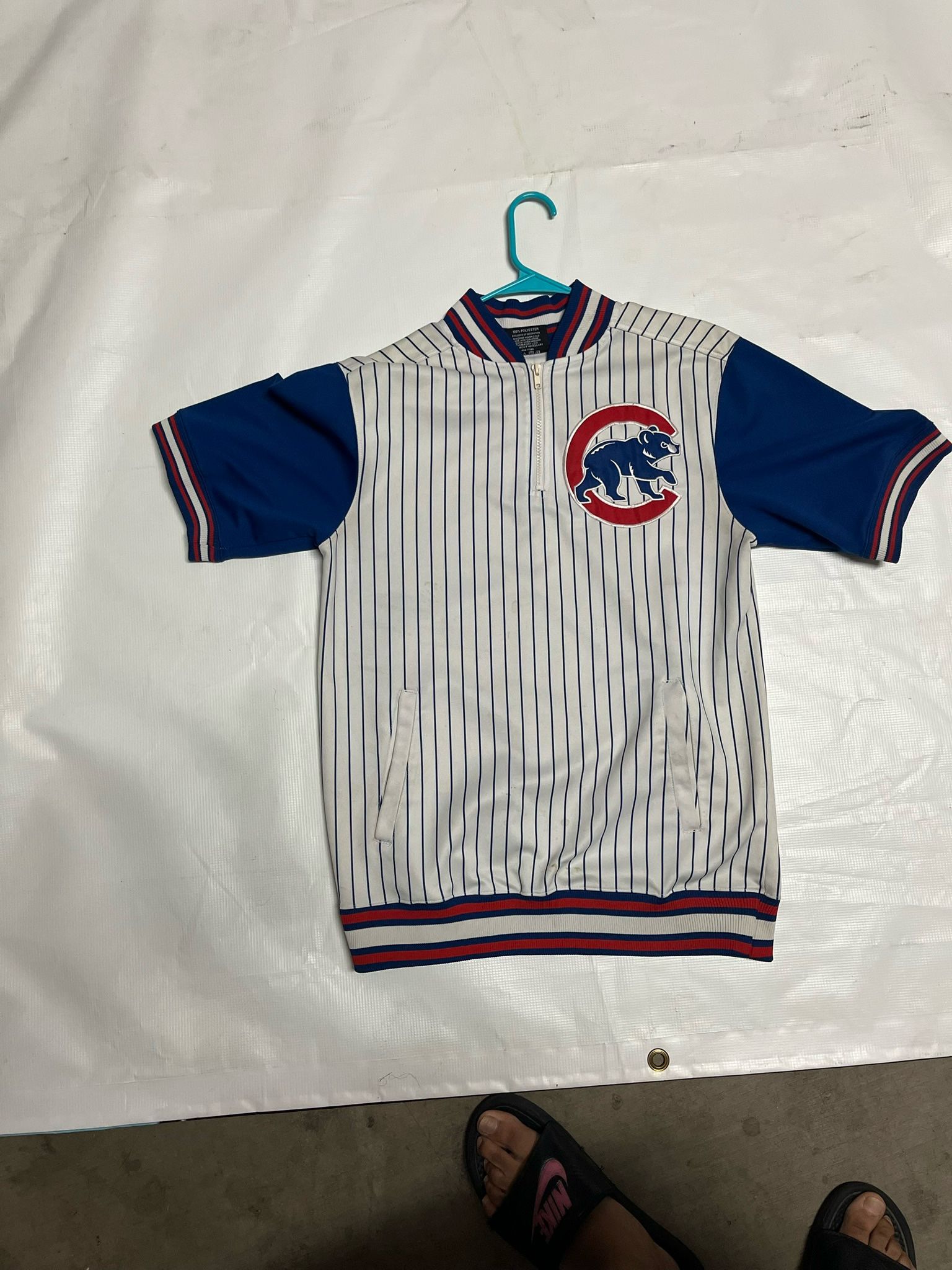 Chicago Cubs Jersey Style Pullover Jacket Top