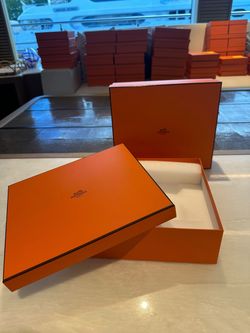 Authentic Hermès Orange Tableware / Presentation Box – 10.5” x 9” x 3.2”