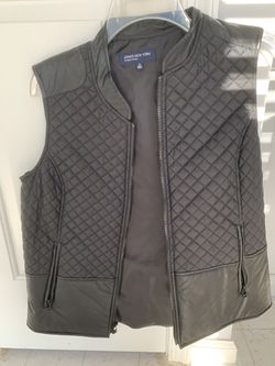 Jones New York Women’s Black Quilted Leather Vest Size S