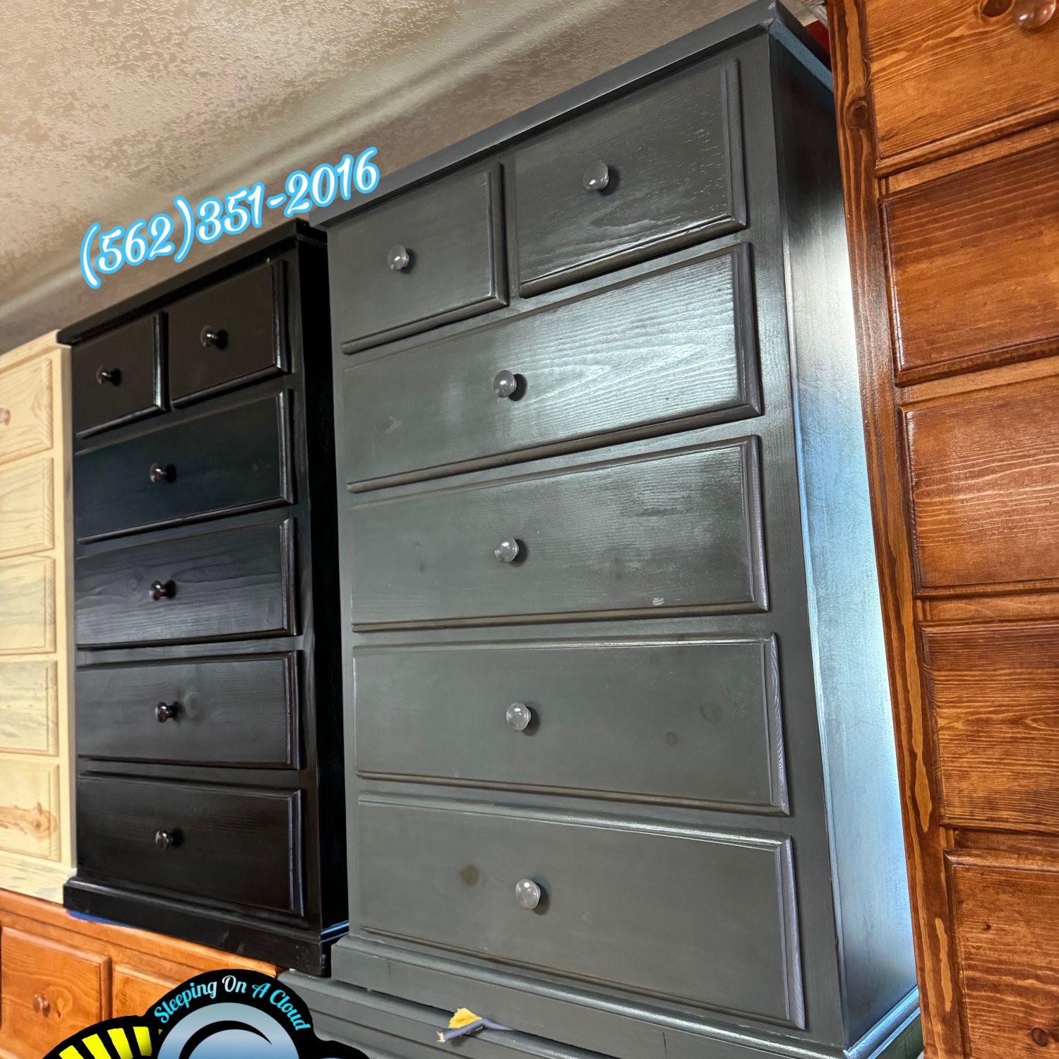 New Grey Solid Wood Duplex 6 Drawer Dresser Chest 