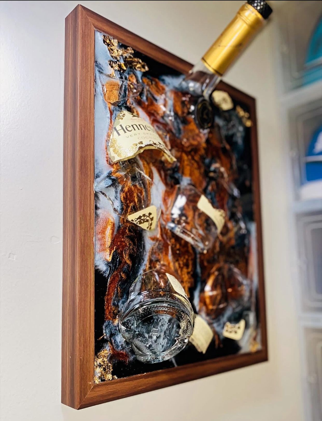 Resin Glass Bottle Art Frame 11x14