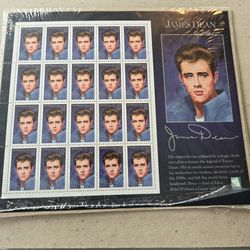 James Dean 1996 Full Sheet Of Stamps With Envelope And Stamp