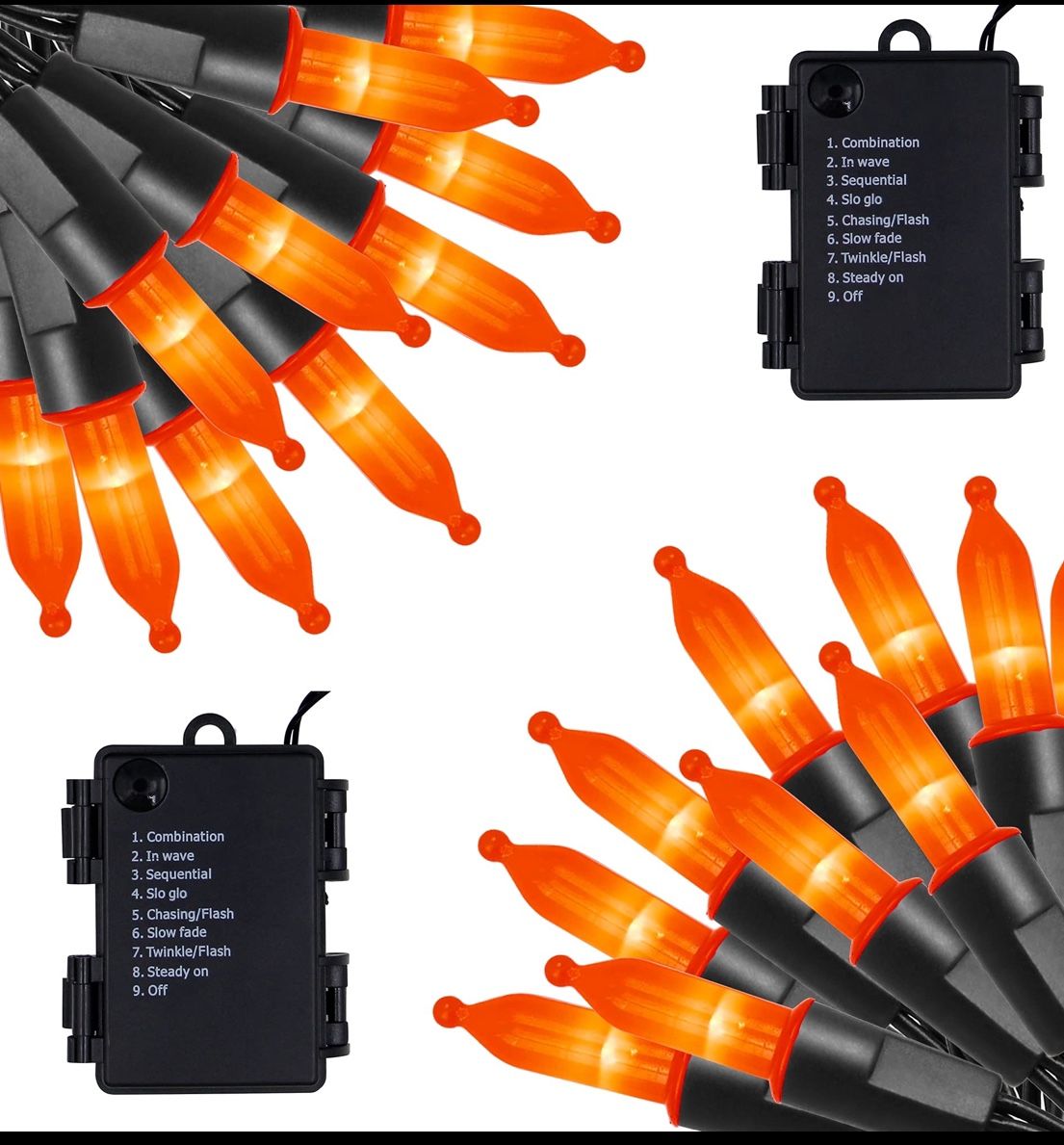 2 Pack 50 LED Battery Operated Lights