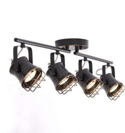 Track Lighting Fixtures Ceiling Spot Light,Foldable and Abjustable Brozne Track Lighting Kits with Flexibly Rotatable Light Head