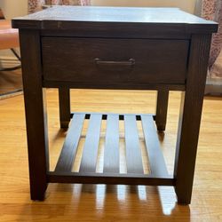Sturdy And Solid Brown Wood Side Or End Table