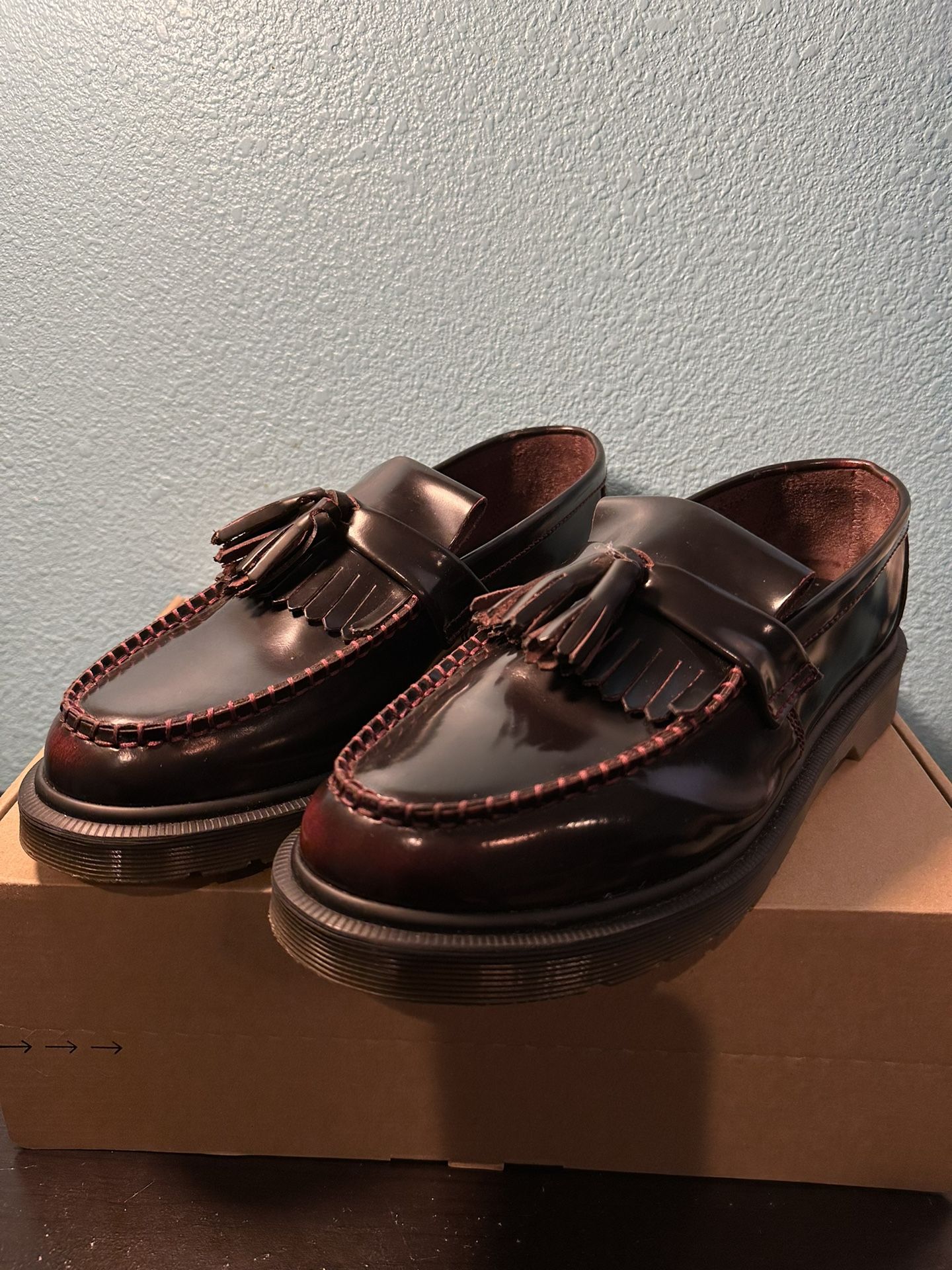 Dr. Martens Adrian Loafers Cherry Red Size 8 Men
