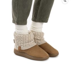 MUK LUKS Women's Cable Knit Slipper Booties