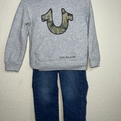 Toddler True Religion Denim & Hoodie Set Size 2t