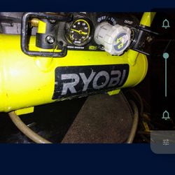 Ryobi Air Compressor With Hose And Stapler Gun