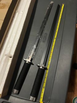 Ninja Assassin Strike Force Twin Swords Set for Ornamental Display Overall 25.5"
