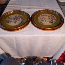 2 VTG French Rococo Victorian FramedcScenes.