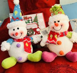Pair of super cute light Up Snowmen 