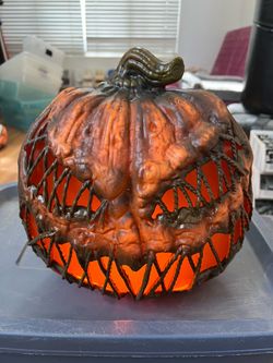 Home Depot Halloween sewn mouth medium pumpkin