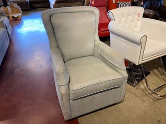 BASSETT Grey Fabric Rocking Swivel Chair