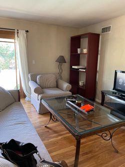 Glass coffee table- pre loved