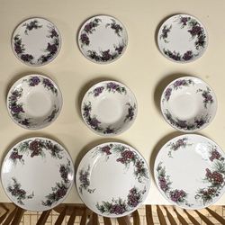 Grapevine dinnerware set, 9 pieces