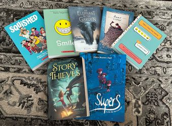 Kids book lot - Squished, Smile, Story Thieves and more