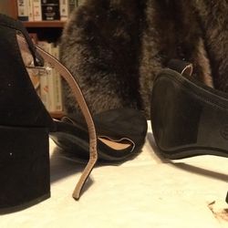 A New Day Black Velvety Look And Feel Heels 10