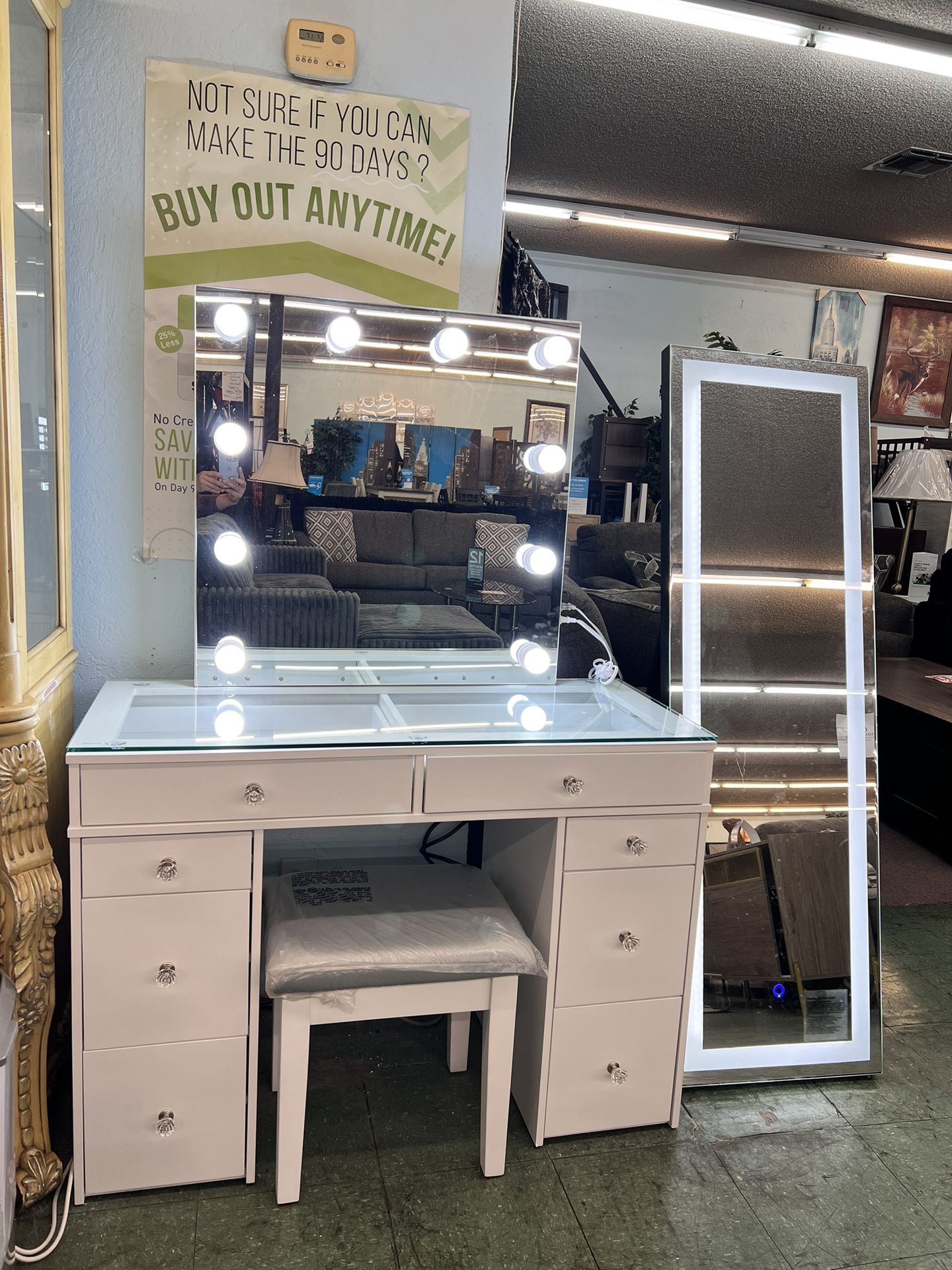 🚚Black Friday Deal🚚Brand New LED Light Vanity With Mirror And Stool $699, Finance Available, Delivery Available 