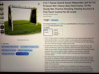 Brand new soccer goal and rebounder