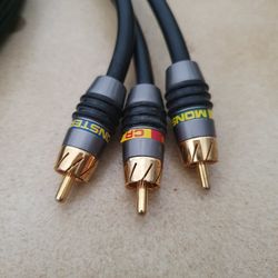 Triple RCA Monster Cable High Resolution - Gold Plated - 6.6 ft 