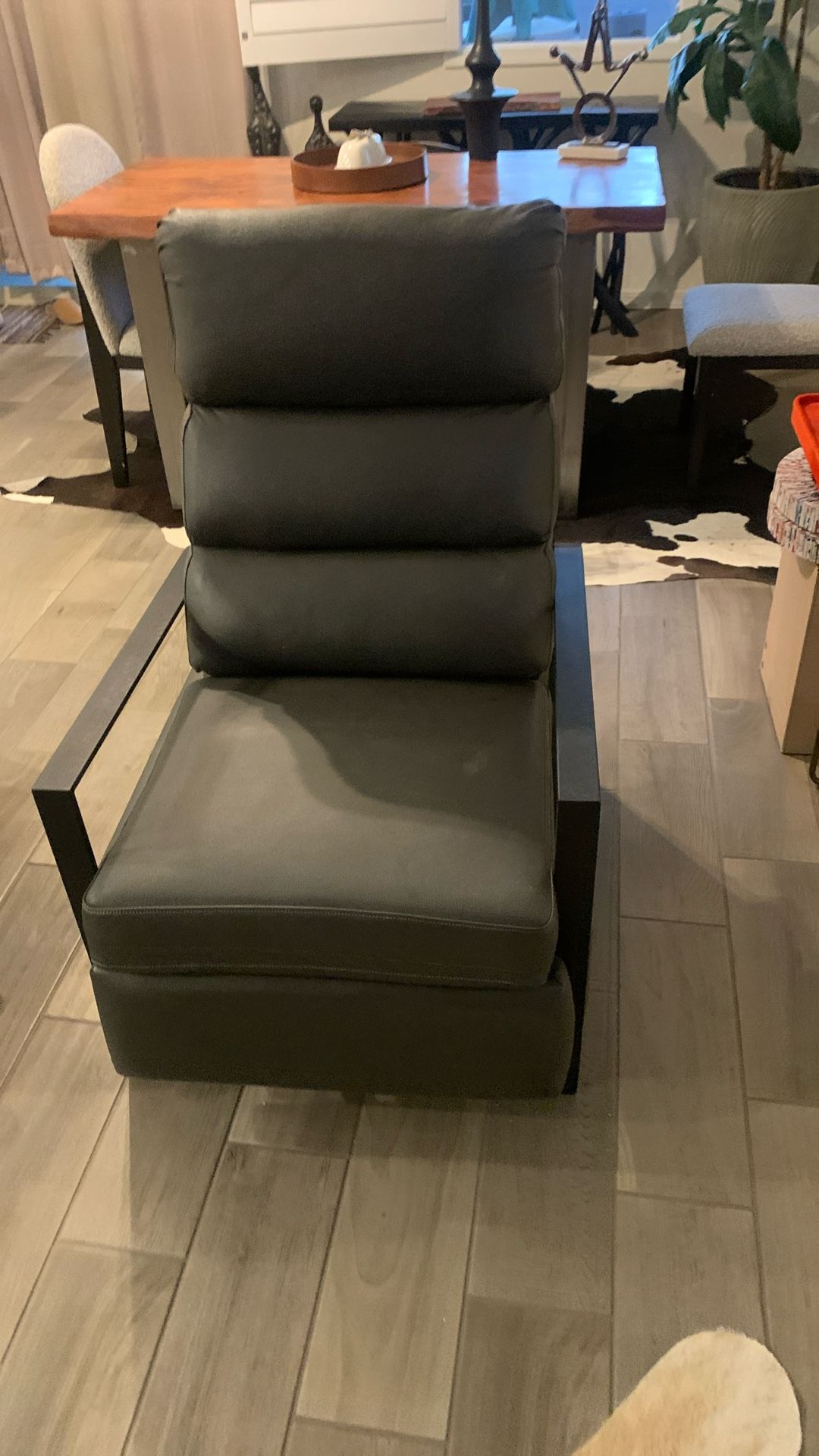 Leather Pushback Recliner