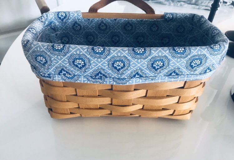 Longaberger basket with provincial paisley liner and protected