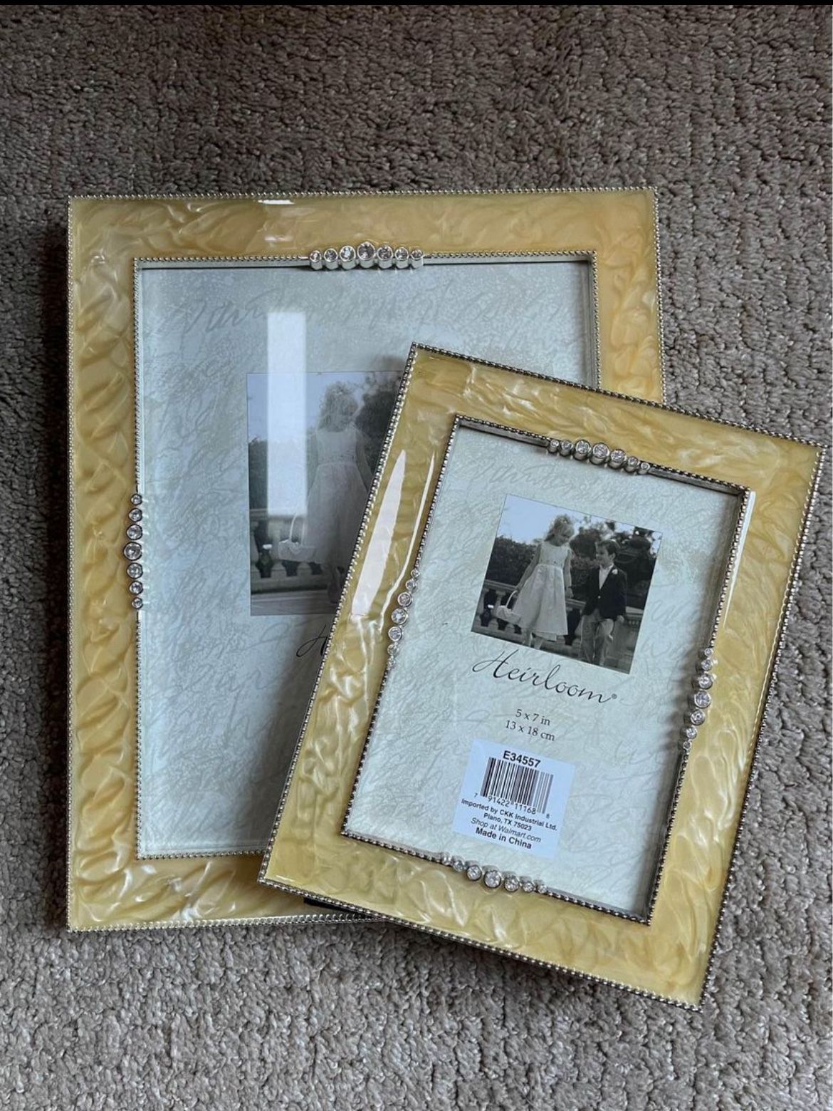 Two Gold Marbled Wedding Frames