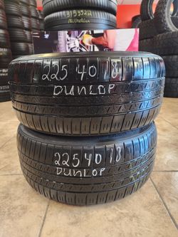 225 40R 18 DUNLOP SPORT 5000 TIRE 2254018 USED TIRES (PAIR) MOUNT BALANCE INCLUDED