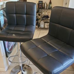 Leather Bar Stools (4 - [[ ADJUSTABLE]])