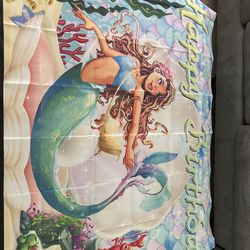 Little Mermaid Birthday Party Decoration Backdrop