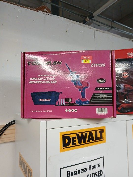 TOOLMAN New Variable Cordless Lithium Reciprocating Saw