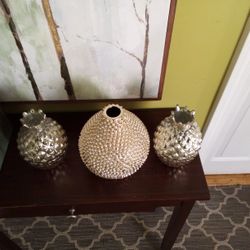 Silver Painted Glass Decor 