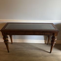 Klaussner Antique Real Solid Wooden Glass Table