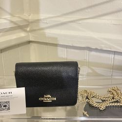 Coach Mini Black Leather Purse 