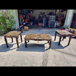Sofa Table. 1 Coffee Table And 2 Side Tables. 