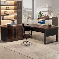 Tribesigns Office computer desk Multiple colors/finishes 1 -Person Conference table ( 62.99-in W x 29.53-in H )