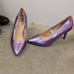 Jazzy Metallic Purple Heels (8)