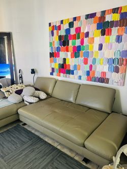 Gray Leather Sectional Sofa