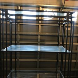 4-Shelf Metal &Glass Garage Storage Shelving 