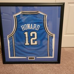 Framed matted Dwight Howard Autographed Jersey COA smoke free pet free kid free home