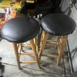 2 Wooden Bar Stools