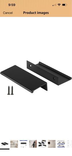 Matte Black Cabinet Edge Pull Handles Set