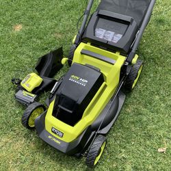 RYOBI LAWN MOWER 20” PUSH MOWER, 40V 6Ah BATTERY, INCLUDED 1 BATTERY AND 1 CHARGER, READY TO USE 