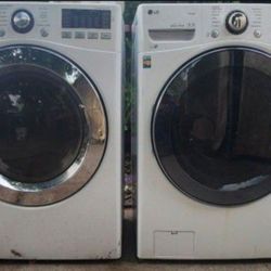 LG SET WASHER AND ELECTRIC DRYER WORKING PERFECT DELIVERY SERVICE AVAILABLE FOR A FEE 