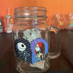 Nightmare Before Christmas Glass Cup With Handle
