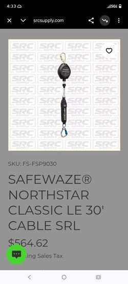 Safewaze Northstar Classic LE 50' lanyard