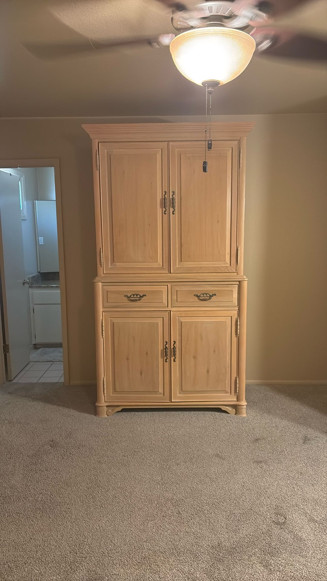 Thomasville White oak Armoire Dresser Storage cabinet