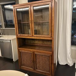 Wood Hutch Display Cabinet / China Cabinet – Cane Doors