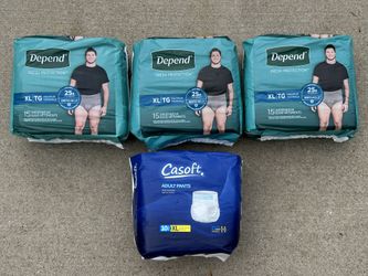 UNOPENED - Lot of 55 Disposable Underwear - Size XL (diapers, pants)